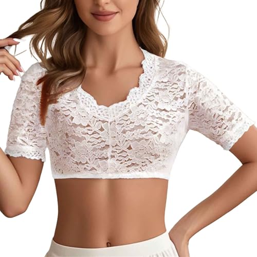 Dirndl Bluse Damen Weiß Dirndlbluse Spitze Kurzarm Dirndlblusen Kordelzug Spitzenbluse Tracht Bluse Dirndl Elegante Trachtenbluse Für Bayrische Tracht Oktoberfest Dirndl Bluse Damen Weiß Dirndlbluse Spitze Kurzarm Dirndlblusen Kordelzug Spitzenbluse Tracht Bluse Dirndl Elegante Trachtenbluse Für Bayrische Tracht Oktoberfest von Generic