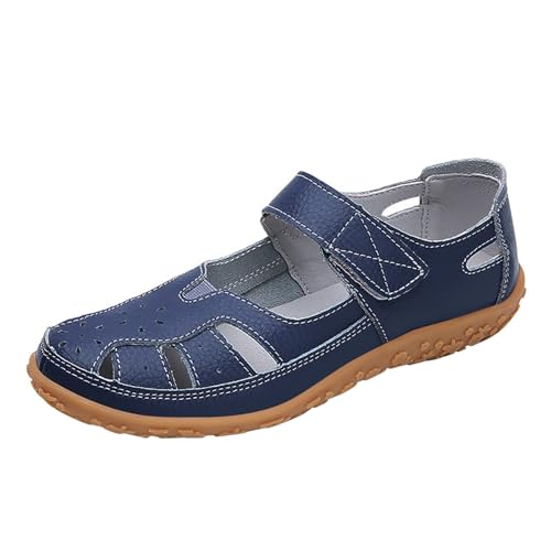 Dirndl Schuhe Damen Pumps Einfarbige, lässige, modische, Hohle, atmungsaktive Freizeitschuhe für Damen Damenschuhe Leopardenmuster (Blue, 36) von Generic