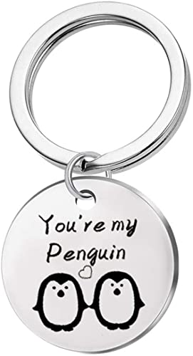 Du bist mein Pinguin Anhänger Edelstahl Schlüsselanhänger Mädchen Geburtstagsgeschenk Praktisches Design und Langlebig von Generic