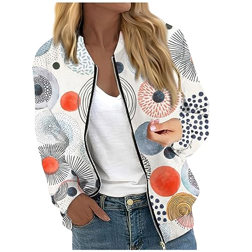 DüNne Jacke Damen,Camouflage Damen,Bomberjacke Damen Blumenmuster Leichte Sommerjacke Sommer Reißverschluss Kurz Pilotenjacke Dünne Langarm Übergangsjacke College Jacke,Weiß,L DüNne Jacke Damen,Camouflage Damen,Bomberjacke Damen Blumenmuster Leichte Sommerjacke Sommer Reißverschluss Kurz Pilotenjacke Dünne Langarm Übergangsjacke College Jacke,Weiß,L von Generic