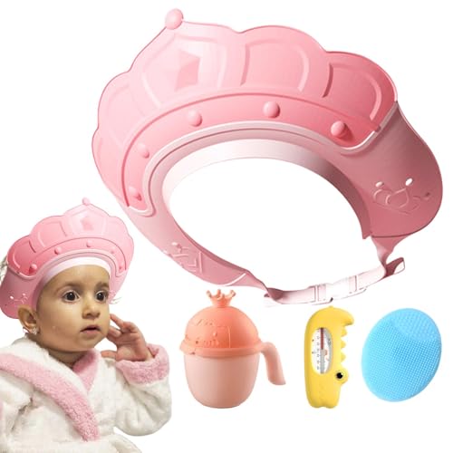 Duschhaube für Badekappe - Badekappe - Badekappe mit Wassertemperaturanzeige und Shampoo-Becher | Sicherheitsvisierkappe mit Shampoobürste zum Waschen des Kopfes des Cheves Duschhaube für Badekappe - Badekappe - Badekappe mit Wassertemperaturanzeige und Shampoo-Becher | Sicherheitsvisierkappe mit Shampoobürste zum Waschen des Kopfes des Cheves von Generic