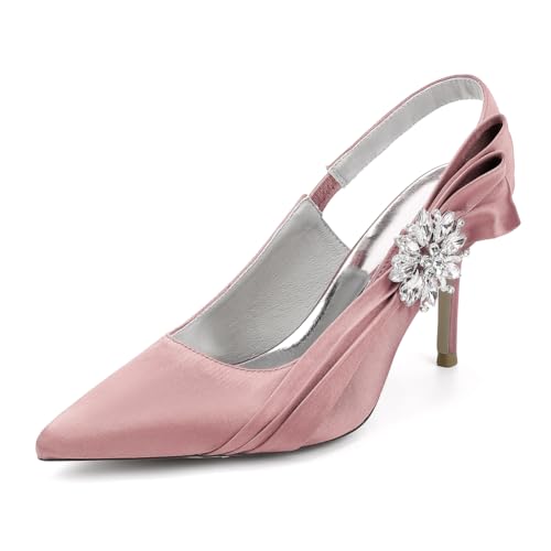 Elegante Brautschuhe mit 8,5 cm Absatz – Pumps mit spitzer Spitze und Knöchelriemen, perfekt für Hochzeiten, das Büro und besondere Anlässe,Meat pink,37 EU Elegante Brautschuhe mit 8,5 cm Absatz – Pumps mit spitzer Spitze und Knöchelriemen, perfekt für Hochzeiten, das Büro und besondere Anlässe,Meat pink,37 EU von Generic
