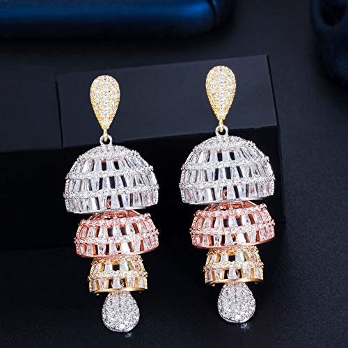 Elegante Zirkonia Kronleuchter Tropfen Baumeln Ohrringe Für Frauen 3 Ton Hochzeit Schmuck Elegante Zirkonia Kronleuchter Tropfen Baumeln Ohrringe Für Frauen 3 Ton Hochzeit Schmuck von Generic