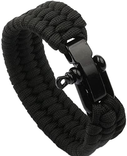 Generic Extra kräftiges 220 kg Armband mit schwarzem Edelstahlschäkel, erhältlich in 3 verstellbaren Größen Deft verarbeitet von Generic