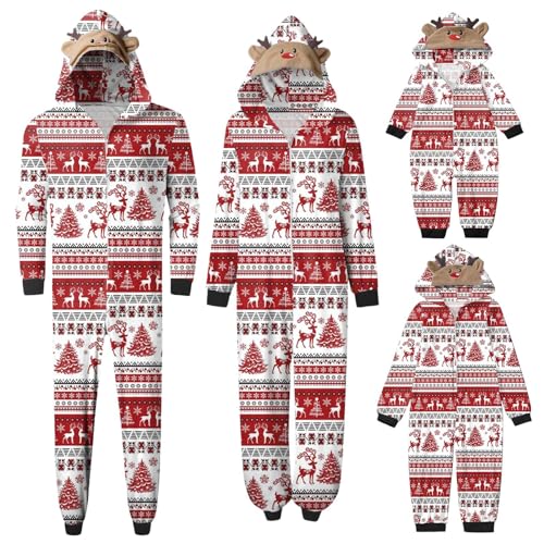 Familien Weihnachts Pyjama Set Baumwolle Weihnachtspyjama Bedruckte Onesie Nachtwäsche Winter Loungewear warm Schlafanzüge für Herren von Generic
