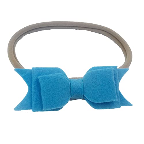 Fashion Headwrap für Kleinkind Kleinkind Baby Mädchen einfarbig Stirnband Bowknot elastisches Haarband für Kleinkinder (Blue, One Size) von Generic