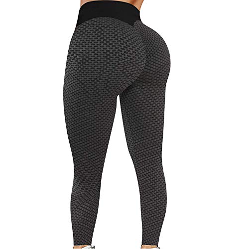 Fitnessstudio-Leggings für Damen, hohe Taille, sexy Spitze, Patchwork, Yogahose, Sportleggings, Laufen, Workout, Strumpfhose (03C-Black, XXL) von Generic