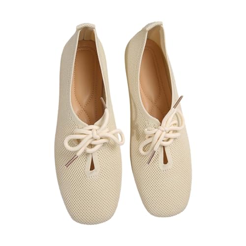 Flache Damen Schuhe Orthopädische Schuhe aus Netzstoff für Damen, atmungsaktiv, weiche Schuhe, rutschfeste Schaumstoffschuhe, rutschfeste Hand-Sneakers, Schuhe mit Schuhe 720 Max Damen (Beige, 37) von Generic