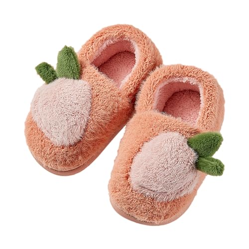 Flache Schuhe Kinder Unisex Hallenschuhe Plüsch Home Slippers Slip-On Freizeitschuhe Weiche Bequemschuhe Drinnen Fleece Schuhe Flach Shoes Komfortable Walking Schuhe Unisex-Kinder von Generic