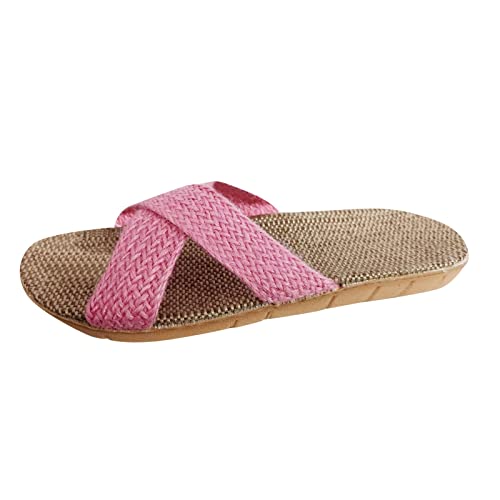 Flache Schuhe für Damen Sommer Leinen Slipper Atmungsaktive Hausschuhe Slip On Pantoffeln Schnell Trocknend Badelatschen Rutschfest Bequem Sommerschuhe Strandschuhe Flip Flops Flache Schuhe für Damen Sommer Leinen Slipper Atmungsaktive Hausschuhe Slip On Pantoffeln Schnell Trocknend Badelatschen Rutschfest Bequem Sommerschuhe Strandschuhe Flip Flops von Generic