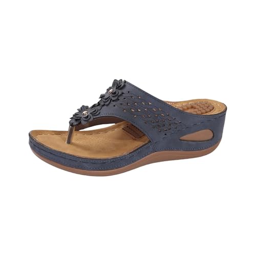 Flip Flops Damen Elegant Blumen Zehentrenner Sommer Lässige Keilabsatz Schuhe Orthopädische Hausschuhe Bequem Sandalen Weiche Sohle Casual Sommerschuhe Slip on Walkingschuhe Flipflop Flip Flops Damen Elegant Blumen Zehentrenner Sommer Lässige Keilabsatz Schuhe Orthopädische Hausschuhe Bequem Sandalen Weiche Sohle Casual Sommerschuhe Slip on Walkingschuhe Flipflop von Generic
