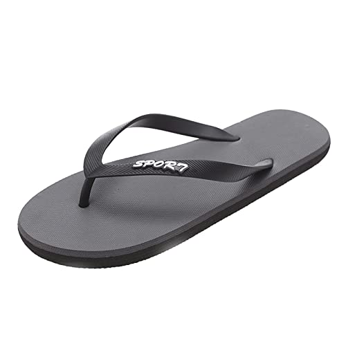 Flip Flops Mädchen 32 33 Männer Modische Flat Toe Flip Flops Flat Beach Flip Flops Fashion Toe Flip Flops Sandalen 97 Herren Schuhe (Grey, 44) von Generic