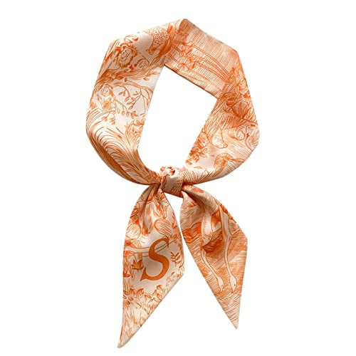 For Sommer Mädchen einfache Mütze Handtuch-Stirnband für Damen Retro-Temperament Krawattenbeutel langer Streifen (Orange, One Size) von Generic