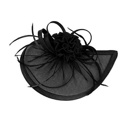 Frauen Feder Fascinator Kentucky Hut Fascinator Cocktail Wedding Tea Party Mesh Gesicht Schleier Cocktail Club Feathers on a Headband Fascinator Haarschmu von Generic