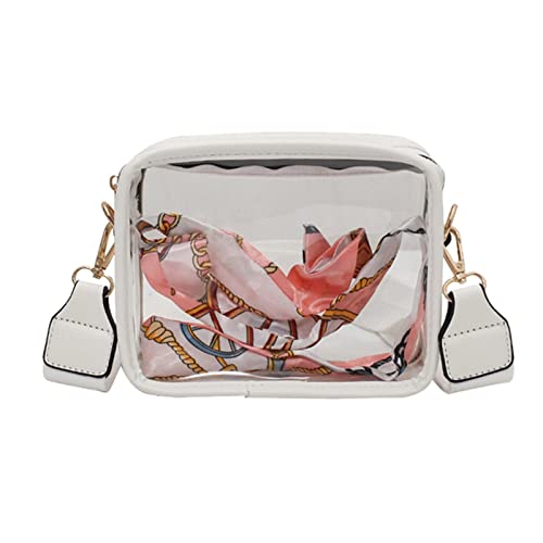 Frauen Tasche Mode Transparent Weiß Umhängetasche Umhängetasche Transparent Handytasche Aufbewahrungstasche Wasserdichte Tasche 1900 Taschen (White, One Size) von Generic