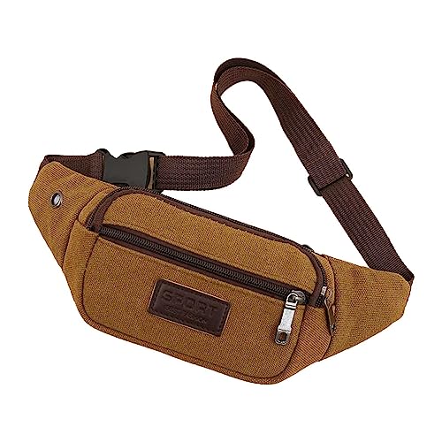 Frauen Tasche Tasche Sport Große Kapazität Outdoor Gürtel Brust Männer Und Taille Pack Hüfttaschen Für Männer (Brown, One Size) von Generic