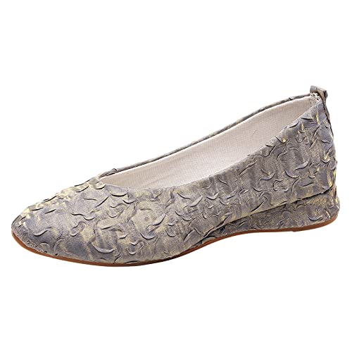 Freizeitschuhe Damen Mesh Atmungsaktive: Sommerschuhe Damen Elegant Flach Loafer Bequemer Halbschuhe Weichesohle Pumps Hohl Abrollschuhe Leicht Berufsschuhe Einfarbig Gehschuhe Elegant von Generic