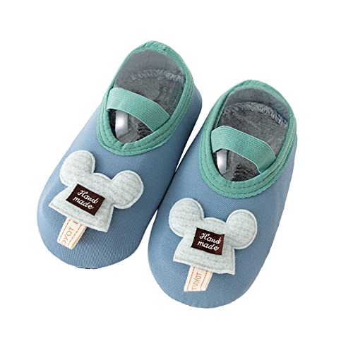 Frühling und Sommer Kinder Kleinkind Schuhe Jungen und Mädchen flacher Boden leicht atmungsaktiv niedlichen Cartoon-Band-Bogen Hellbraune Jazzschuhe für Damen (Blue, 2-2.5 Years Toddler) von Generic