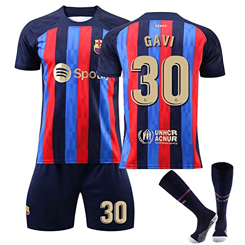 Fußball Trikot Set Barcelona 22-23 Heim/Auswärtstrikot Kurzarmtrikot Hemd Kurze Set mit Socken Fußballtrikot für Erwachsene und Kinder von Generic