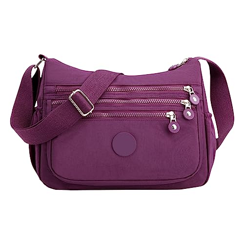 Geldbörsen für Damen Schulterhandtaschen Nylon Reisetasche Freizeittasche Damen Taschen Günstig Weinrot (Purple, One Size) von Generic