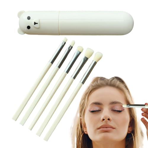 Generic Augen-Make-up-Pinsel-Set, Augen-Make-up-Pinsel - 5 Stück weiche Make-up-Pinsel für Lidschatten,Professionelle Lidschatten-Make-up-Pinsel mit Etui, Mischpinsel für das Augen-Make-up auf Reisen von Generic