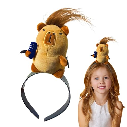 Generic Capybara Haarspange,Stofftier Haarspange | Frauen-Cartoon-Haarspange mit Capybara gefüllt | Modische Kopfbedeckung für Teenager-Mädchen mit lebendigem Ausdruck für Make-up, Reisen, von Generic