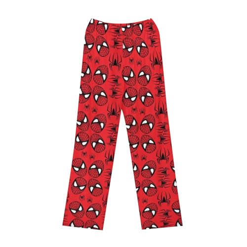 Generic Hello Pyjama Hose Hello, Pyjamahose Damen Lang Spider Hose Pyjama Man Flauschig Kuschelhose Matching Pyjamas Couple Spider Pyjamahose Hose Man Flanell Nachthemd Damen Lounge Wear (A04,L) von Generic