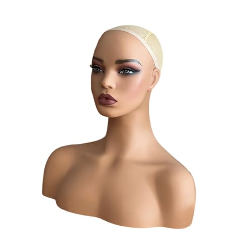 Generic Realistischer weiblicher Schaufensterpuppenkopf, Büste, Perückenständer mit Schulter und Make-up, professionell, Puppenkopf zum Stylen von Perücken Generic Realistischer weiblicher Schaufensterpuppenkopf, Büste, Perückenständer mit Schulter und Make-up, professionell, Puppenkopf zum Stylen von Perücken von Generic