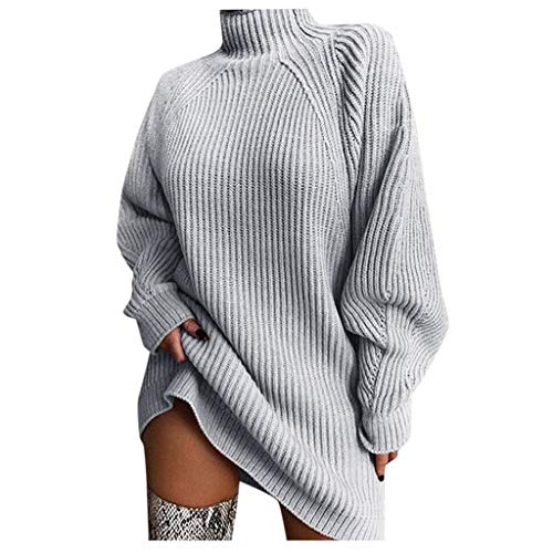 Generic Strickkleid Damen Rollkragen Winterkleid Sweater Kleid Midi Strickkleider Lang Wollkleid Pulli Kleid Strickkleid Pulloverkleid Warme Strick Longpullover Winterkleid Minikleid von Generic