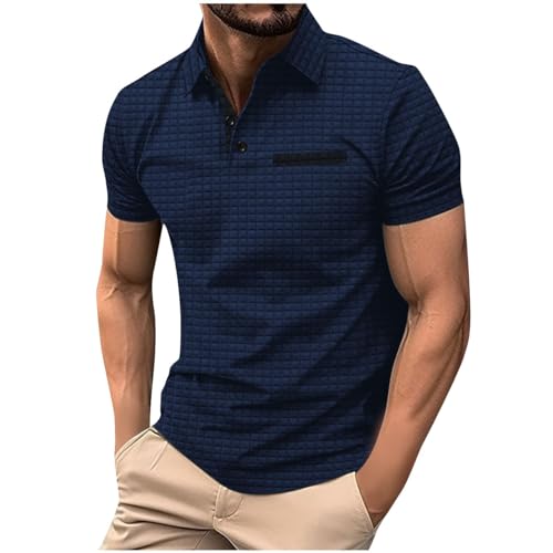 Generic T Shirt Herren 2024 Stretch Poloshirt Kurzarm Slim Fit Sommershirt Regular Bequeme Sportshirt Atmungsaktiv Fitnessshirt Casual Trainingsshirt Workout Laufshirt Angebote des Tages Heute Deal von Generic