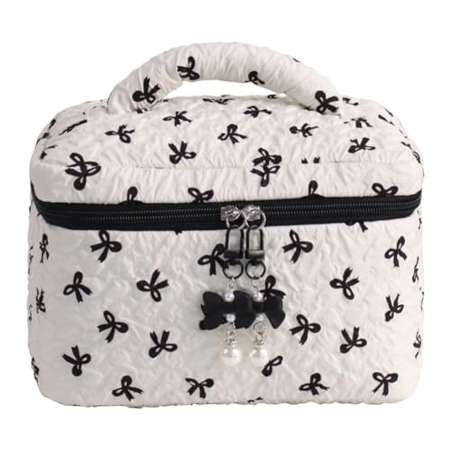 Generisches Nylon gestepptes Make -up -Tasche Bogen Reisen Kosmetikbeutel große Kapazität Reisen Toilettenbeutel mit Reißverschluss Geburtstag Geschenke for Jugendliche Mädchen Frauen Frauen Generisches Nylon gestepptes Make -up -Tasche Bogen Reisen Kosmetikbeutel große Kapazität Reisen Toilettenbeutel mit Reißverschluss Geburtstag Geschenke for Jugendliche Mädchen Frauen Frauen von Generic