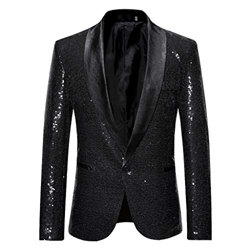 Glitzer Anzug Herren Regular Fit -Pailletten Blazer Langarm Sakko Glänzende Anzugjacket Festlich Mantel Sequins Paillettenanzüge Männer Goldener Anzugjacken für Party Karneval Kostüm Glitzer Anzug Herren Regular Fit -Pailletten Blazer Langarm Sakko Glänzende Anzugjacket Festlich Mantel Sequins Paillettenanzüge Männer Goldener Anzugjacken für Party Karneval Kostüm von Generic