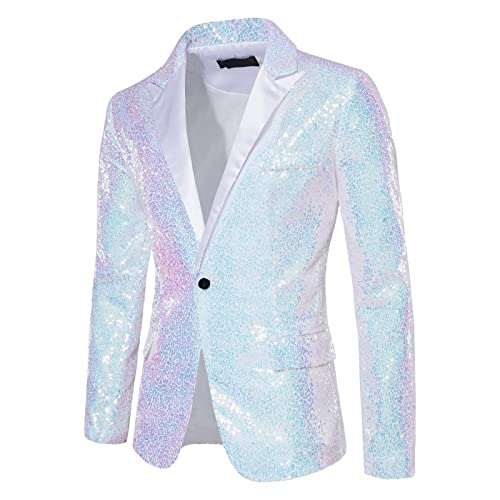 Glitzer Sakko Herren Goldene Hochzeit Party Pailletten Blazer Slim Fit Männer Anzug EIN Knopf Smoking Jackett Herren Weihnachten Silvester Party Glänzende Anzugjacke Performance-Kostüm Glitzer Sakko Herren Goldene Hochzeit Party Pailletten Blazer Slim Fit Männer Anzug EIN Knopf Smoking Jackett Herren Weihnachten Silvester Party Glänzende Anzugjacke Performance-Kostüm von Generic