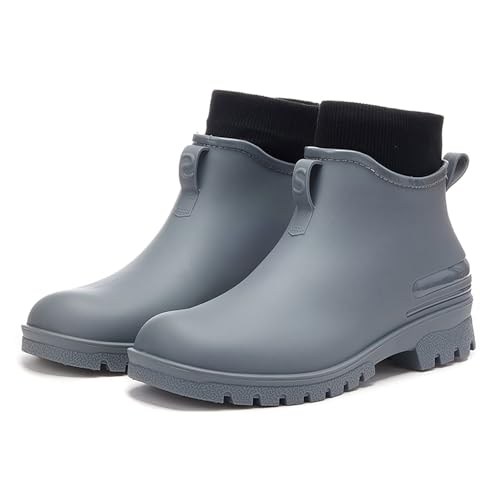 Gummistiefel Damen Herren Leichte Outdoor Hiking Boots mit Stahlkappe leicht zu reinigen Halbhoch Sommer Weitschaft Regenstiefel für Gartenarbeit Landwirtschaft Angeln Spaziergang mit dem Hund Gummistiefel Damen Herren Leichte Outdoor Hiking Boots mit Stahlkappe leicht zu reinigen Halbhoch Sommer Weitschaft Regenstiefel für Gartenarbeit Landwirtschaft Angeln Spaziergang mit dem Hund von Generic