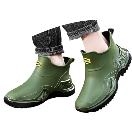Gummistiefel Herren leicht zu reinigen Leichte Regenstiefel Leichte Weitschaft Hiking Boots Extra Weit Bequem Halbhoch für Regen, Schlamm und alle Jahreszeiten, praktisch, kurze Gartenschuhe Gummistiefel Herren leicht zu reinigen Leichte Regenstiefel Leichte Weitschaft Hiking Boots Extra Weit Bequem Halbhoch für Regen, Schlamm und alle Jahreszeiten, praktisch, kurze Gartenschuhe von Generic