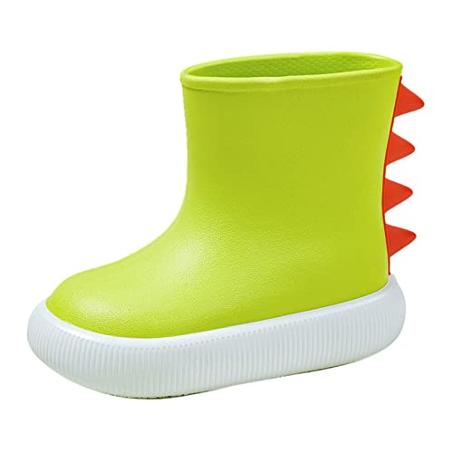 Gummistiefel Kinder Winter Klassische Kinder Regenstiefel Gummi Kinder Wasserschuhe Wasserdichte Regenstiefel Kinder Baby Cartoon Schuhe Winterstiefel Silber (Green, 29.5 Little Child) von Generic