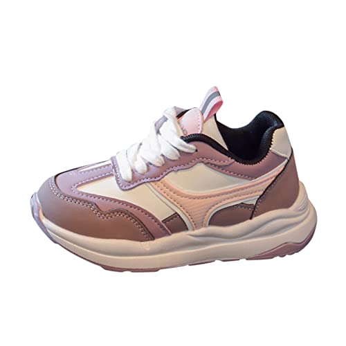 Halbschuhe Mädchen 33 Kinder Spors Schuhe für und Mädchen Flacher Boden leichte Schnürung Kontrastfarbe bequemer lässiger Stil Sportkleidung Damen (Purple, 31.5 Little Child) von Generic