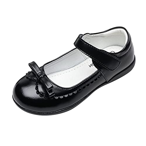 Halbschuhe Mädchen 33 Kinderschuhe Schülerschuhe Single Soes Kinder Performance Prinzessin Doudou Kleine Lederschuhe Schal Dunkelblau Damen (Black, 27 Toddler) von Generic