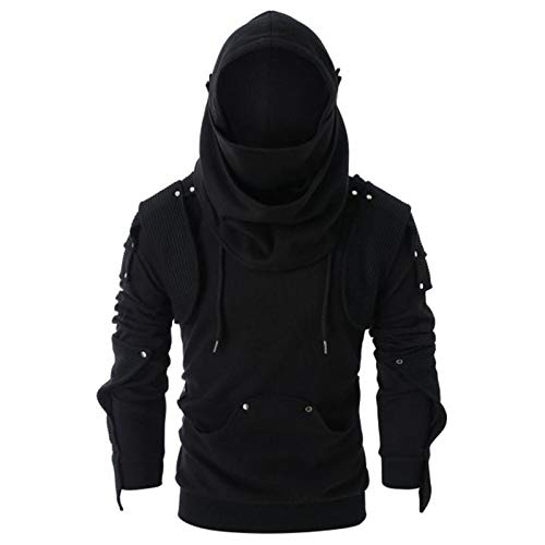 Halloween Herren Kapuzenpullover Maske Hoody Mit Kapuze Männer Hoodies Pullover Herren Hoody Sweatshirt Winterpullover Sweatjacke Pullover Hoodie Sweatshirt Schwarz XL von Generic