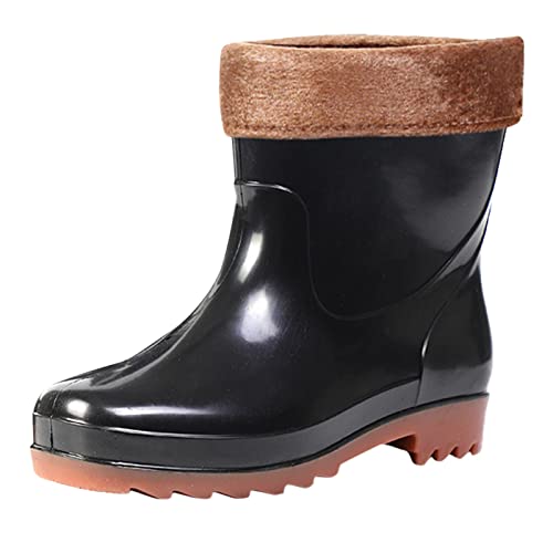 Hamburg Herren Schuhe Man Short Cotton Rainboots Wasserdichte Gummistiefel für Garten Man Rain Footwear Rain Shoes Atmungsaktive Schuhe Herren 48 (Brown, 39) von Generic