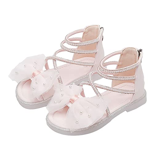 Hausschuhe 1 Jahr Kinder Baby Mädchen Sandalen Mode Strass Bogen Römische Sandalen Kleid Prinzessin Schuhe Kleines Kind/Große Kinder Elefanten Sandalen (Pink, 35 Big Kids) von Generic