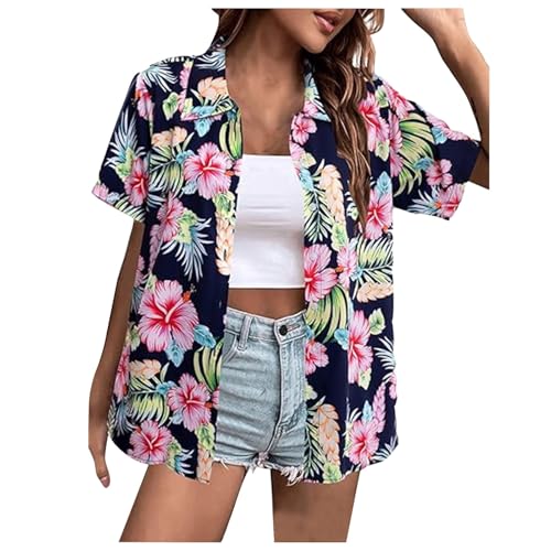Hawaiihemd Sommer Kreuzfahrt Frauen Tropen Hawaiian Palme Strand Funny Hemden Kleider Knopfleiste Kurzarm Casual Karibik Mexikanische Kleidung Mode Party Bequeme Flamingo, Rosa, XX-Large Hawaiihemd Sommer Kreuzfahrt Frauen Tropen Hawaiian Palme Strand Funny Hemden Kleider Knopfleiste Kurzarm Casual Karibik Mexikanische Kleidung Mode Party Bequeme Flamingo, Rosa, XX-Large von Generic