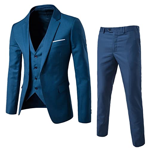 Herren Anzug Slim Fit 3 Teilig Herrenanzug 3-Teilig Blazer Anzüge Herren Modern Sakko Hose Weste für Business Hochzeit Party Abschlussball von Generic