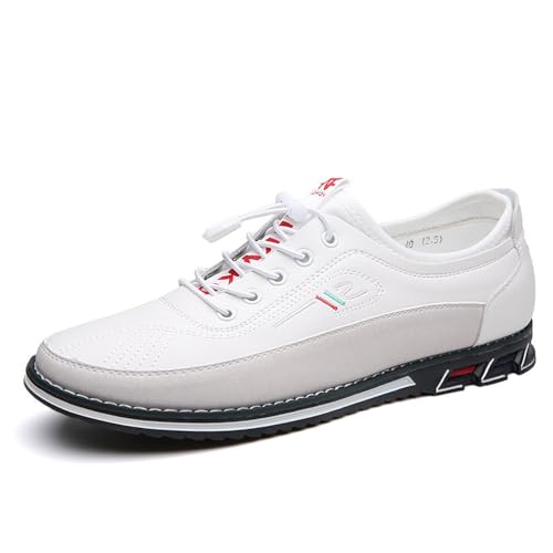 Herren Anzug Turnschuhe Casual Lace Up Oxford Gepolstert Walking Schuhe Leicht Atmungsaktiv PU Leder Schuhe,Weiß,46.5 EU Herren Anzug Turnschuhe Casual Lace Up Oxford Gepolstert Walking Schuhe Leicht Atmungsaktiv PU Leder Schuhe,Weiß,46.5 EU von Generic