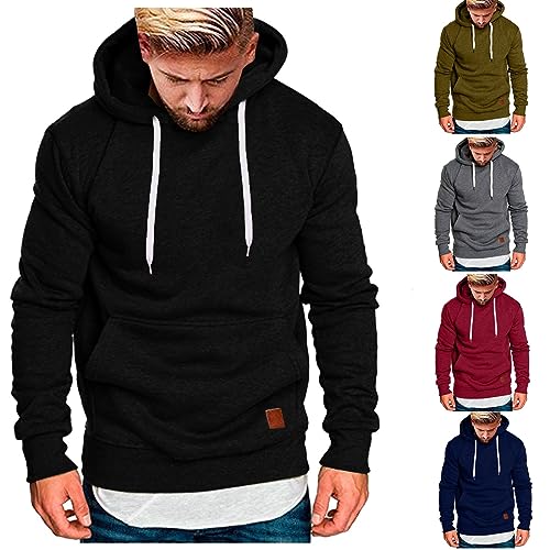 Herren Basic Kapuzenpullover Sweatjacke Pullover Hoodie Sweatshirt Sweatjacke Kordelzug Casual Sport Herbst Winter Sweatshirt Kapuzenjacke Kapuzenpulli Jacke von Generic