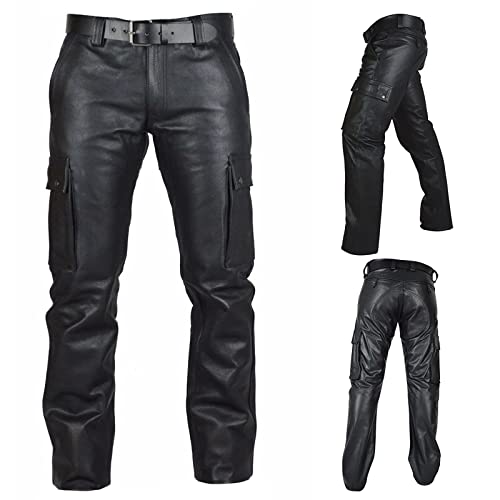 Herren Lederhose Lederjeans Bikerjeans Jeans Hose Slim fit Wasserdicht Winddicht Herren Thermohose Herren Motorrad Lederhose Lederjeans für Nachtclub Herren Lederhose Lederjeans Bikerjeans Jeans Hose Slim fit Wasserdicht Winddicht Herren Thermohose Herren Motorrad Lederhose Lederjeans für Nachtclub von Generic