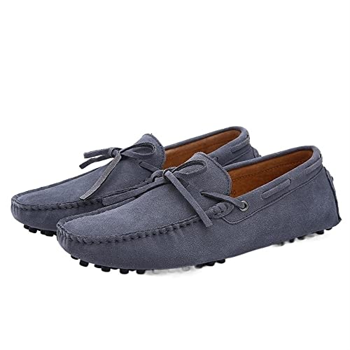 Herren-Loafer, Fahrschuhe, einfarbig, atmungsaktiv, Kunstleder, flexibel, leicht, Flacher Absatz, Hochzeitsmode, Slip-on(Color:Grey,Size:45.5 EU) von Generic