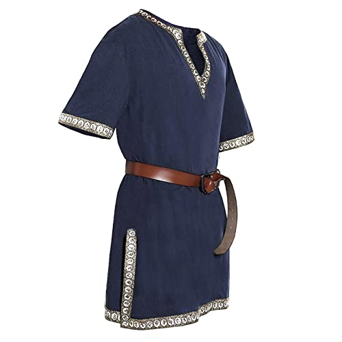 Herren Mittelalter Tunika Ailrik mit Bordüre Männer Männer Kurzarm Wikinger Hemd Renaissance Steampunk Kostüm Verkleidung für Karneval Halloween Oktoberfest Herren Outfit ohne Gürtel Herren Mittelalter Tunika Ailrik mit Bordüre Männer Männer Kurzarm Wikinger Hemd Renaissance Steampunk Kostüm Verkleidung für Karneval Halloween Oktoberfest Herren Outfit ohne Gürtel von Generic