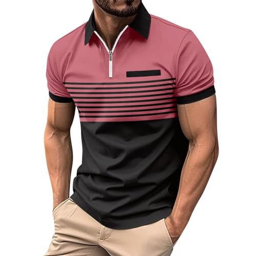 Generic Herren Poloshirt Kurzarm Polohemd Polo Klassisches,Polo Shirt Lang,Oversize Poloshirt,Günstige Poloshirts Herren,Polo Shirt Langer Oberkörper,Stehkragen Poloshirt Herren von Generic