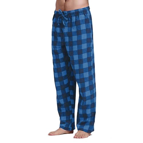 Herren Schlafanzughose Kariert Hose Lang Baumwolle Pyjamahose Weihnachts Schlafhose Nachtwäsche Herren Schlafanzughose Karierte Flanell Pyjamahose Lang Freizeithose Herren Schlafhose Hose von Generic